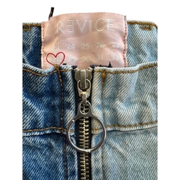 "REVICE" Two Tone Denim Retro Jeans SZ 28, 70s Vibe Hippie 100% Cotton 80s Mall - Picture 3 of 12